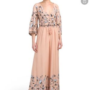 JAASE Peach Floral Summer Dress Sz S